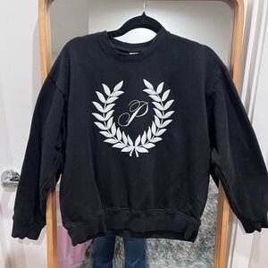 PINK Victoria's Secret Black Sweatshirt with White Logo